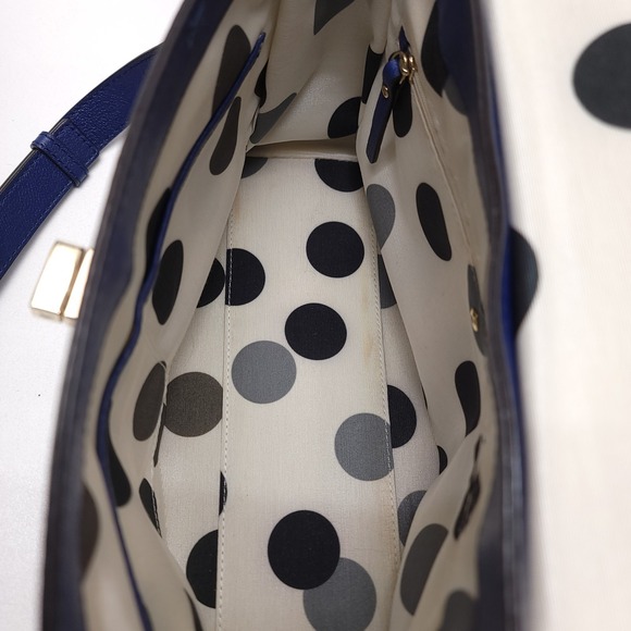 Kate Spade Irving Place Little Madine Lapis Blue Leather Tote Purse Shoulder Bag - Picture 10 of 11